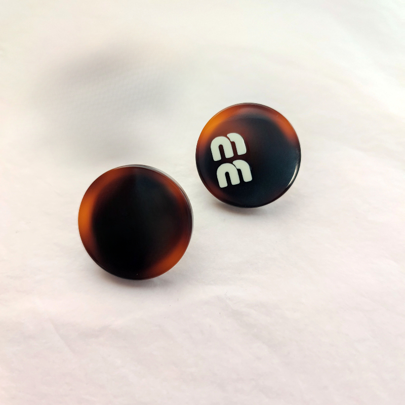 Luxury M letters designer earrings stud for women 18k gold white black round circle geometry earring earings ear rings jewelry
