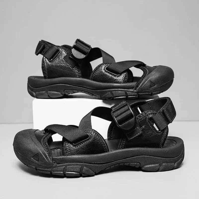 New Arrival Summer New Handmade Mens Sandals Leisure Beach Shoes For Men Outdoor Wading Shoes Man Breathable Casual Anti-collision Toe Flats T250220