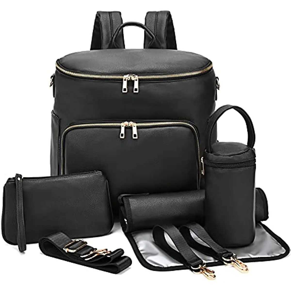 Diaper Bag Backpack Womens Leather Backpack Travel Backpack Baby Backpack with Mop and Wet Clothes Capacity X250220