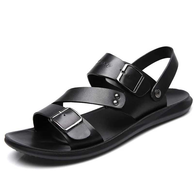 New Arrival mens sandals solid color PU leather mens summer shoes casual open toe sandals T250220