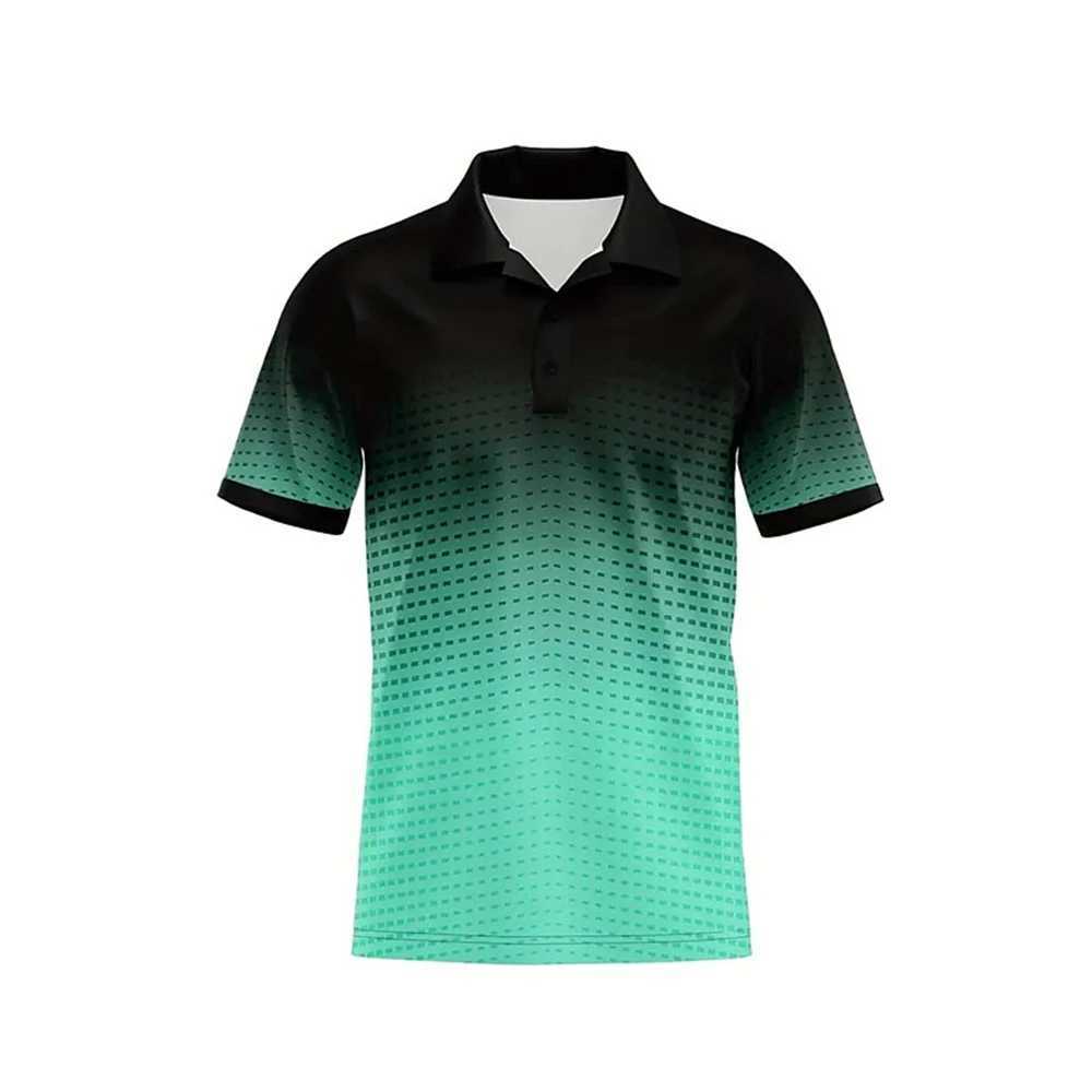 Fashion Gradient 3d Print Polo Shirts For Men Casual Short Sleeved Lapel Tops Breathable Quick Dry Oversized Golf Sports T-Shirt W250220