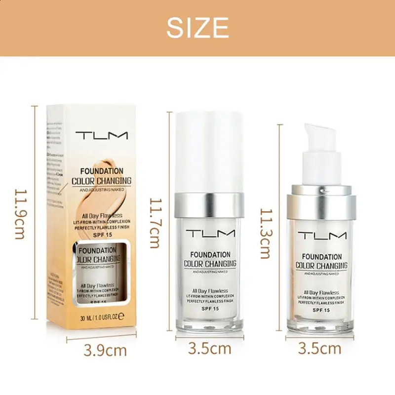TLM Foundation Magic Color Changing Liquid Soft Matte Long Lasting Hydrating Makeup Base makeup 250217