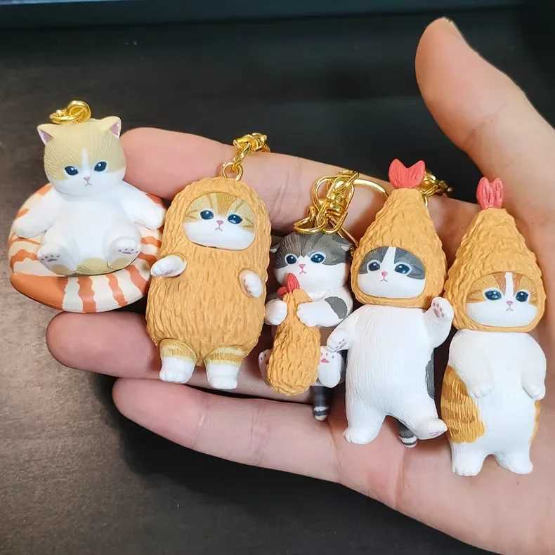 Mofusand Cats Cosplay Tempura Fried Shrimp Chips Food Series Kitten Blind Box Cute Figurine Ornament Toy Gift for Kids W250220