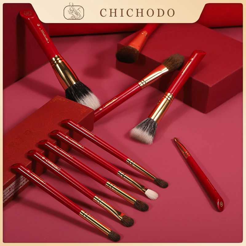 CHICHODO Makeup Brush-Luxurious Red Rose Series 20PCS Animal Hair Brushes Set-Cosmetic Brush-Makeup Tool-Natural Hair Beauty Pen W250221
