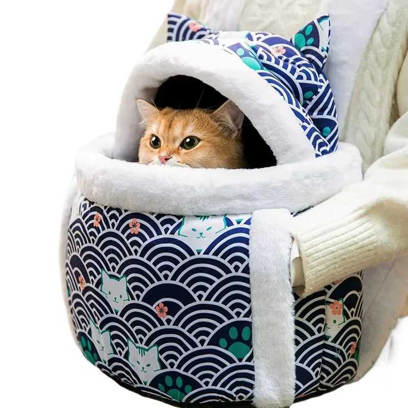 Dog Travel Bowls Bags Outdoor Travel Puppy Dog Carrier Bacpack Winter Warm Pet Carrying Bags Velvet Winter Hiding Pet Bag Cat Dog Out Backpack Travel 
