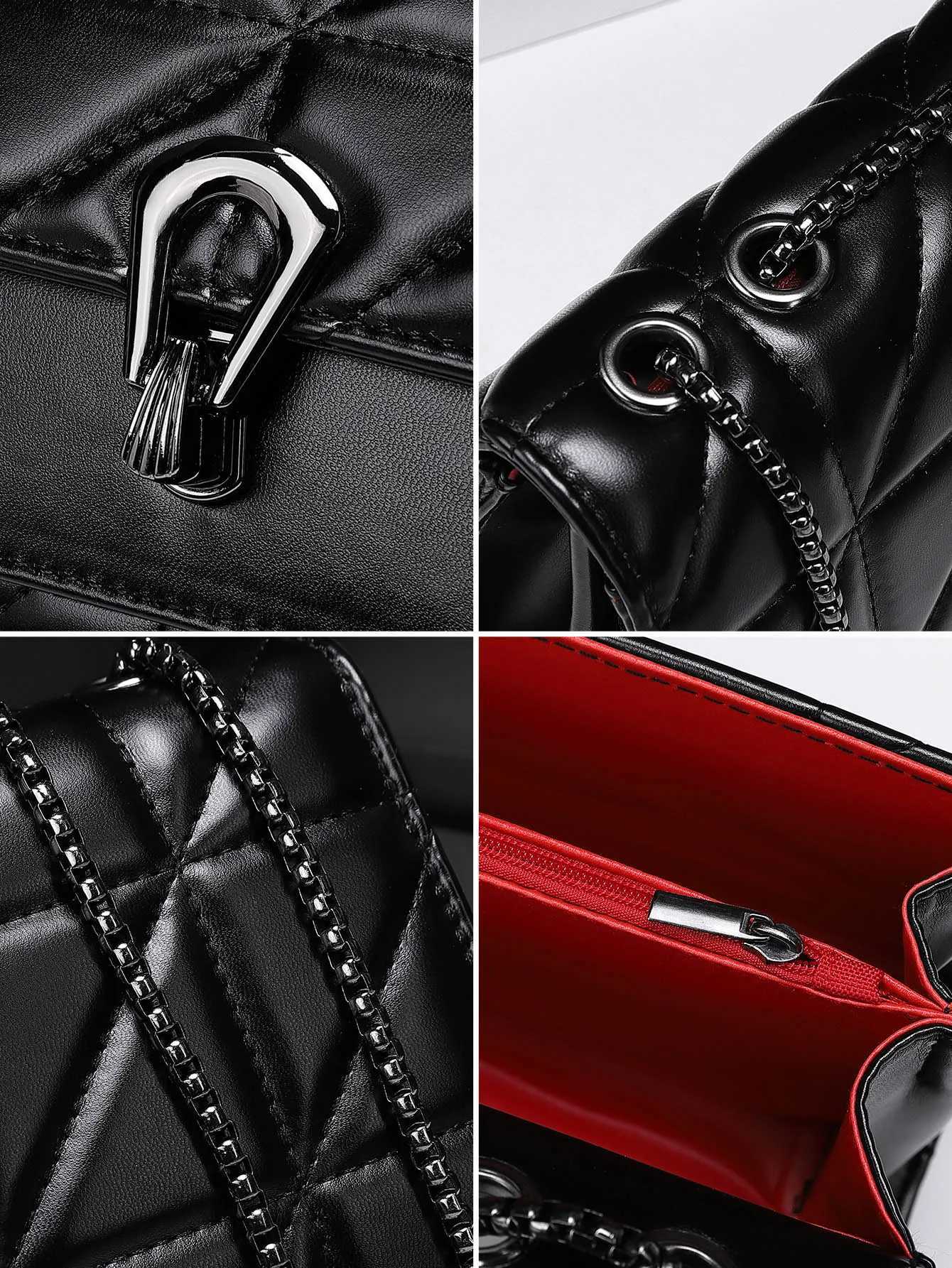 flip womens diagonal cross bag PU leather bedding embroidered handbag fashionable luxury designer chain shoulder bag Z250220