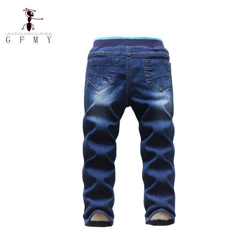 GFMY Winter Jeans 2024 Boys Plus Velvet Keep Warm Jeans Cotton Toddler Childrens Fashion Outdoor Straight 3-7Y Pants 1822 Z250220