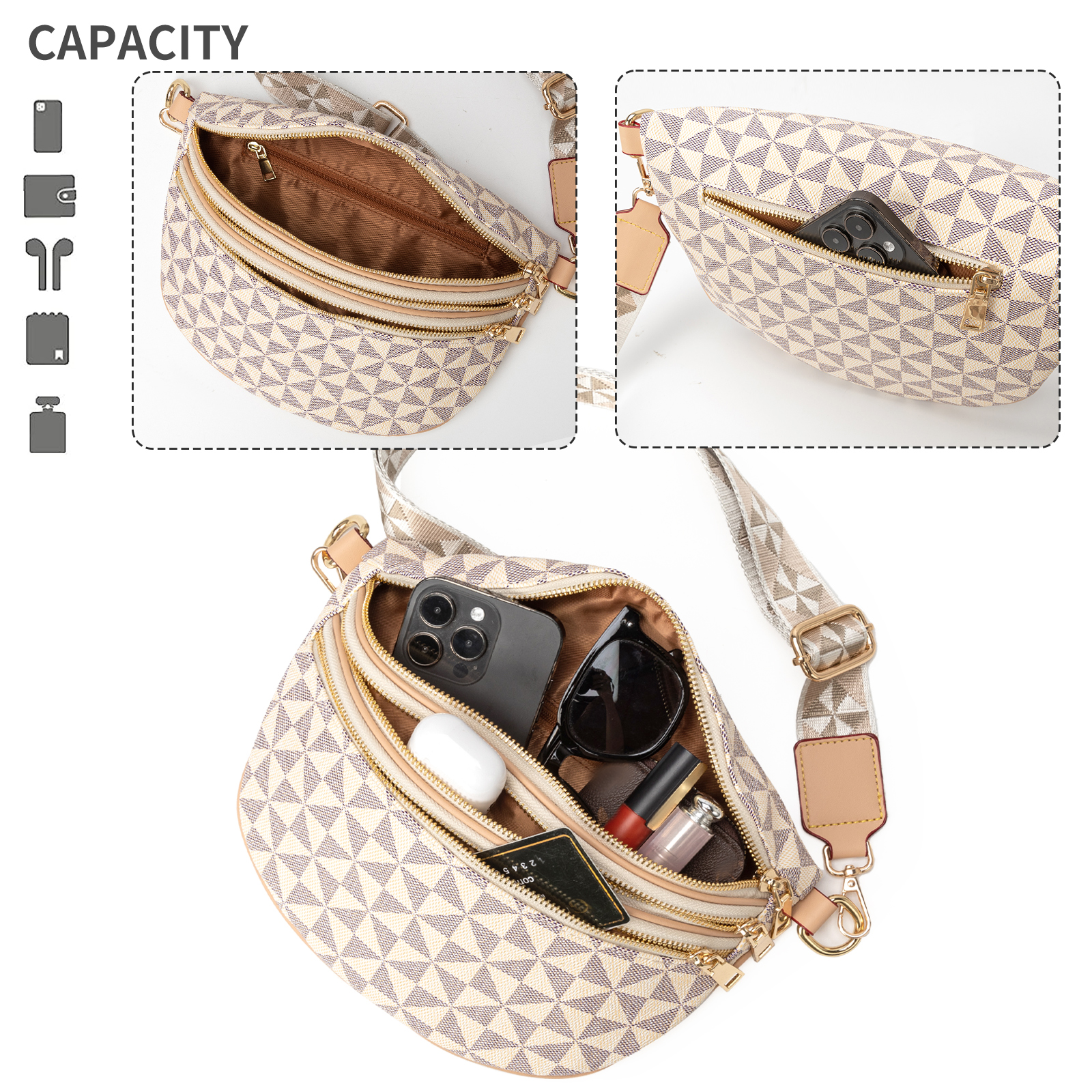 Stylish Floral Pattern Windmill Pouch - Versatile Single Shoulder Crossbody Bag with Comfortable Straps