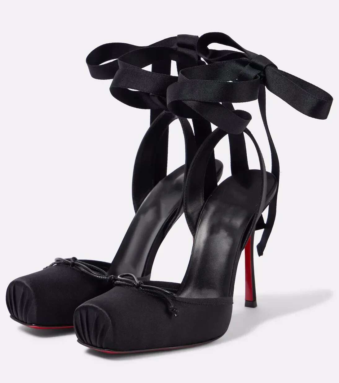 2025 Women's New Summer Square Satin Heel Sandals With Ankle Strap, Fashionable Party And Banquet Ballet High Heels 250313