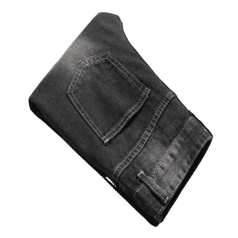 Boys Straight-leg Ripped Jeans Children Washed Distressed Stretch Denim Trousers Big Kids Casual Pants 5-16yT250220