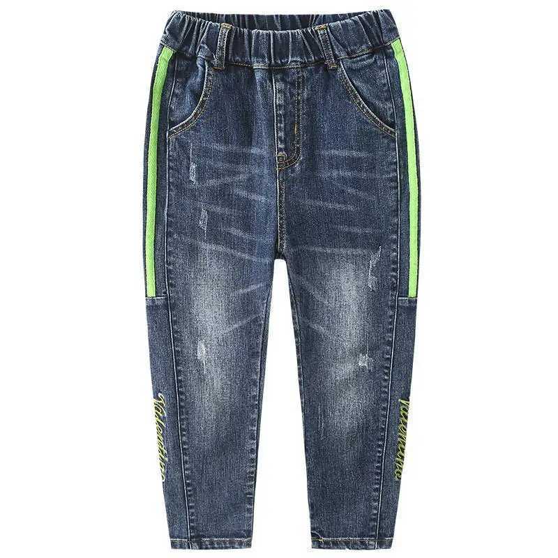 IENENS Child Boys Jeans Teens Casual Trousers 2024 New Elastic Waist Pants 4-11 Years Fashion Slim Denim Pants Z250220