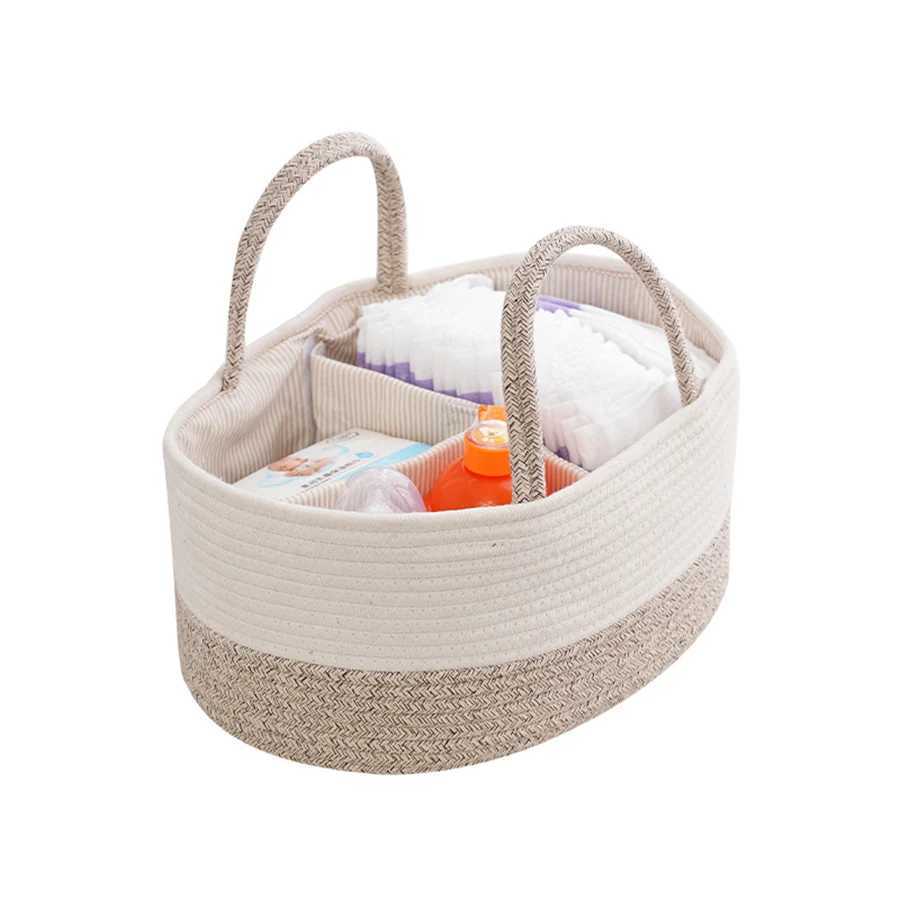 Multifunctional Travel Out Portable Mommy Bag Cotton Rope Diaper Bag Diaper Storage Bag Baby Diaper Storage Basket X250220