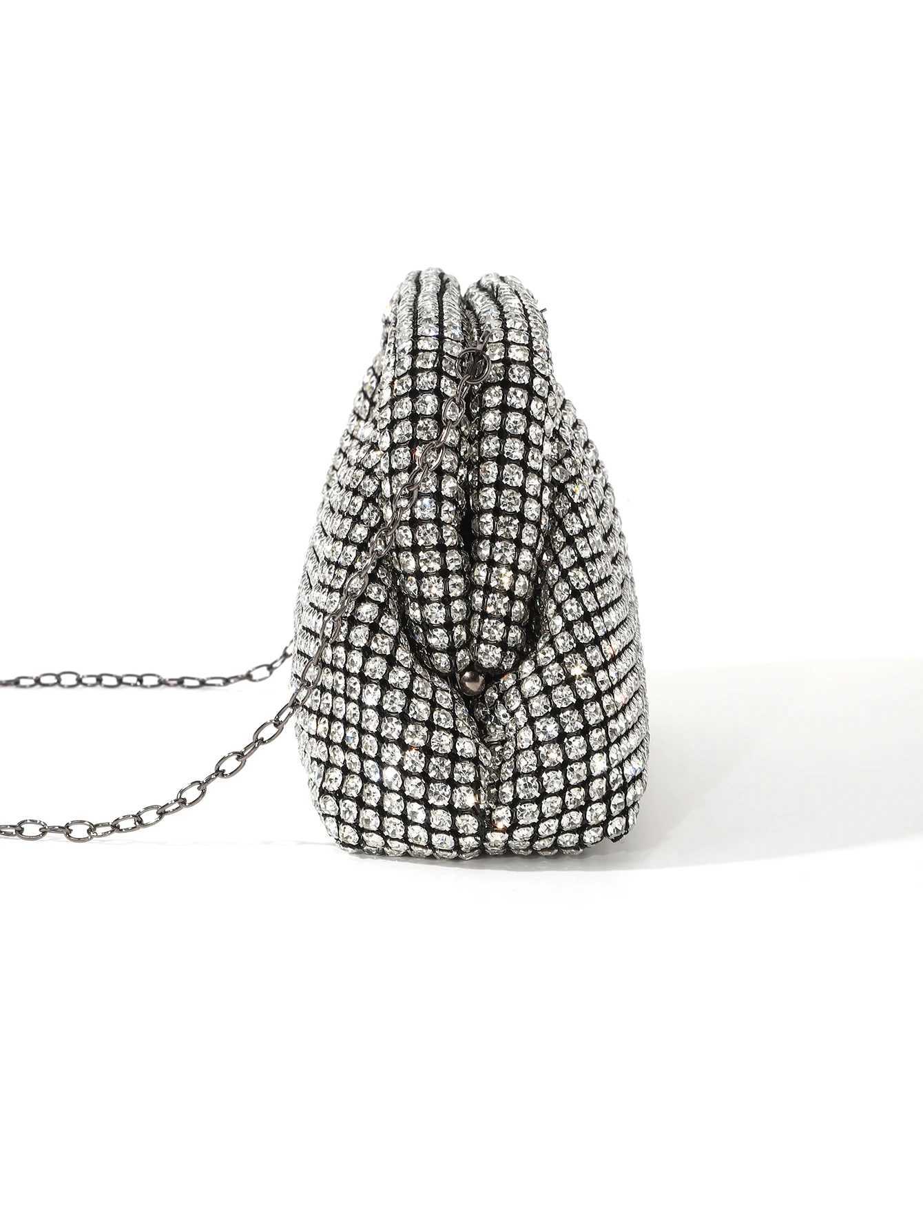 Shinyfashion rhinestone solid clutch woman handbags evening bag for party and wedding Z250220