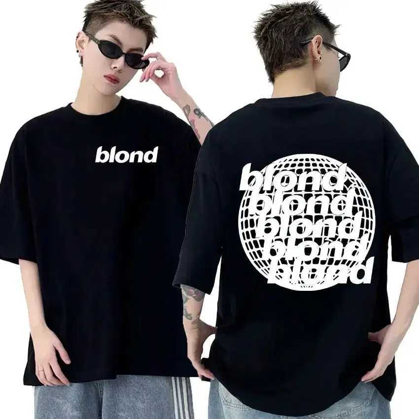 Men's T-Shirts Rapper Frank Retro Graphic T Shirt Mens Hip Hop Ocean Album Clothing T-Shirts Y2k Unisex Blond Fashion Oversized Cotton T-shirt z2