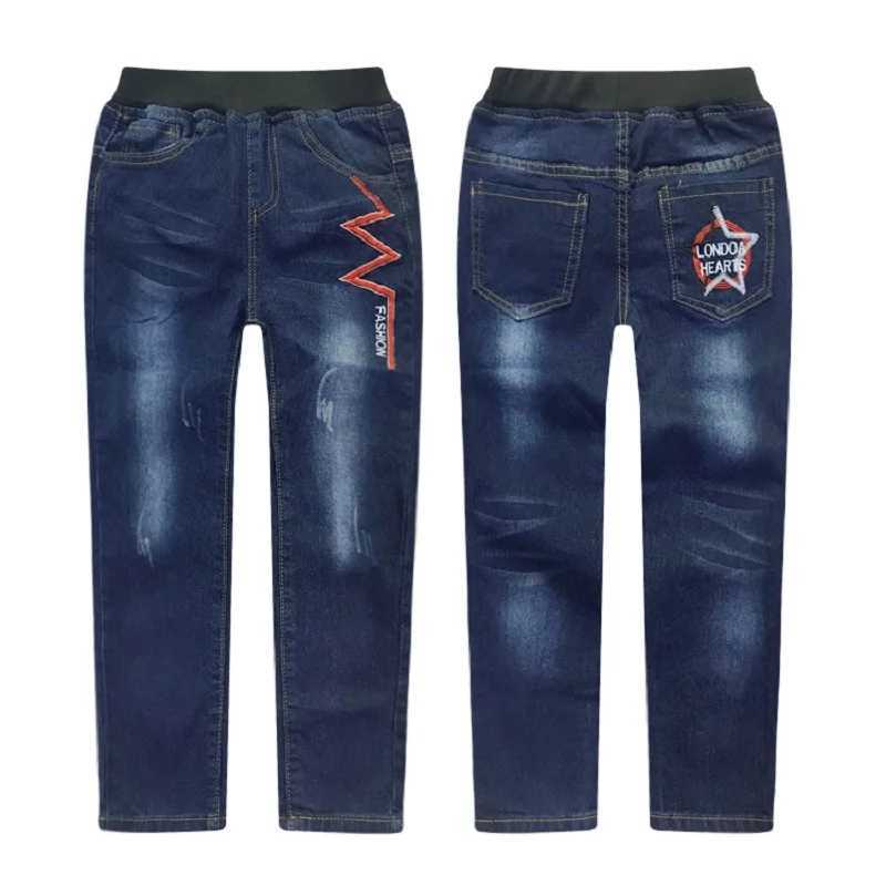 Childrens Jeans 2021 Spring Childrens Denim Pants Boys Casual Pencil Jeans Pants. 4Y-15Y Childrens Straight Trouser Z250220