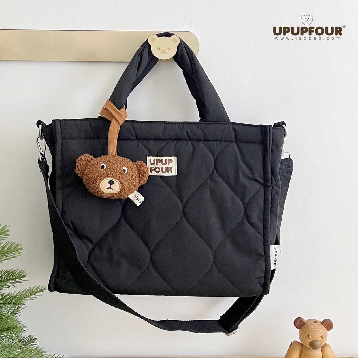 Korean Bear Mommy Bag Tote Maternity Bag Baby Stroller Hanging Bag Nappy Bags Multifunctional Storage Handbag Baby Stuff X250220