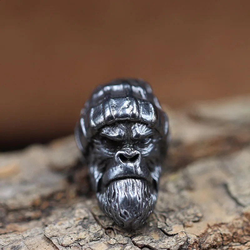 Woolen Hat Gorilla Head Sculpture White Brass Knife Beads Orangutan EDC DIY Woven Paracord Lanyard Charms Pendants Accessories 250213