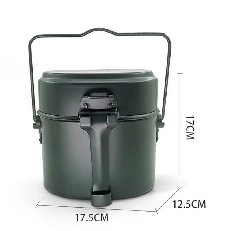 Dog Travel Bowls Bags Outdoor Aluminum Lunch Box Canteen Retro Camping Equipment Picnic Portable Cookware Accessories H250220
