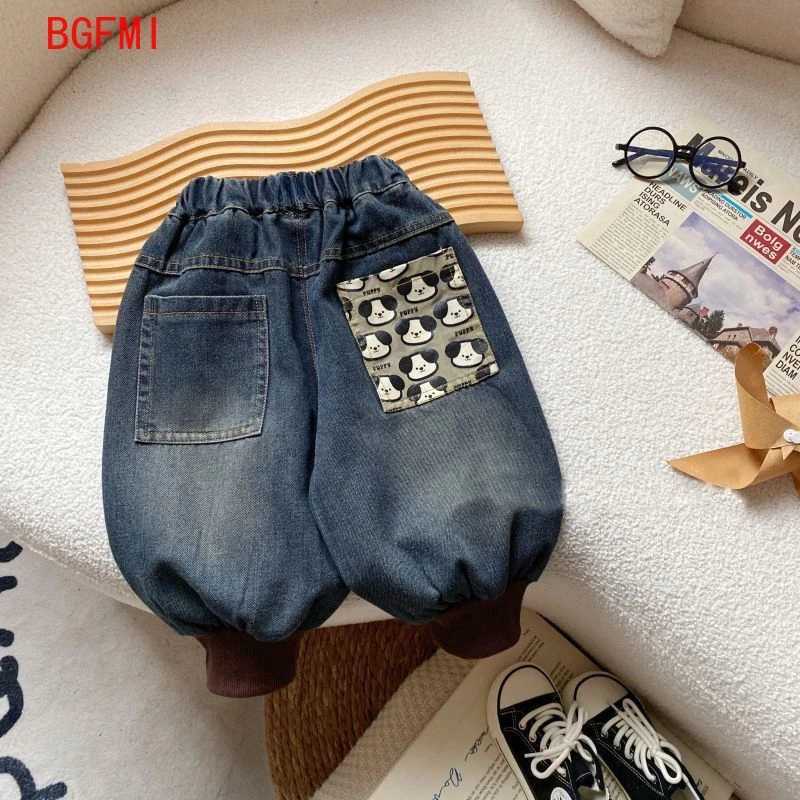 1-10 Y Childrens Velvet Jeans 2024 Korean Kids Autumn/Winter Plush Casual Baby Boys Pants Kids Boys Soft Thick Denirsm Trousers Z250220
