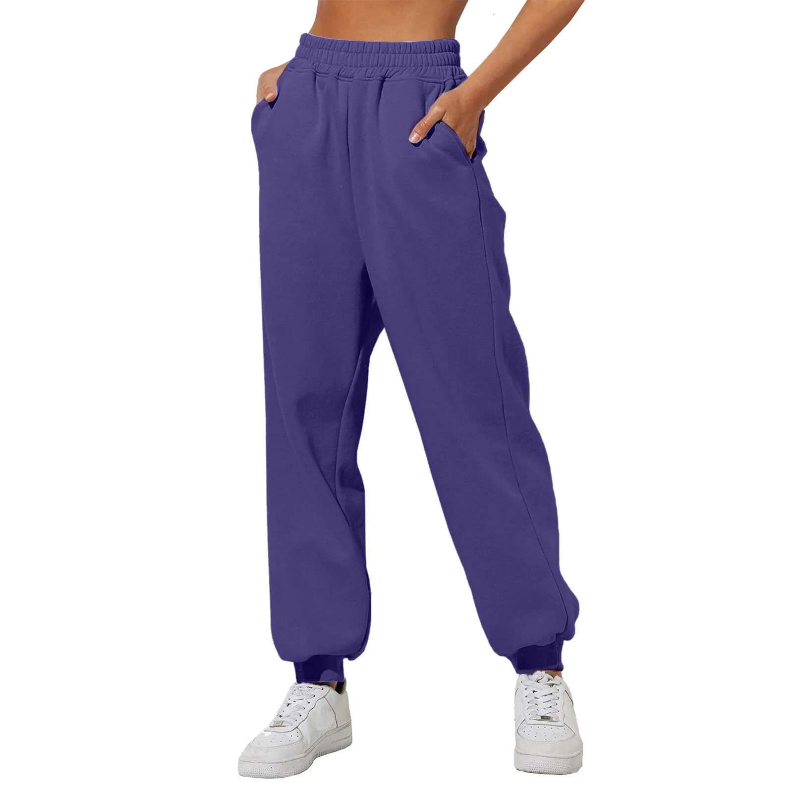 Y2k Jogging Sweatpants Winter Women Fleece Ed Sports Pants Korean Fashion Hippie Haruku High Waist Trousers Streetwear