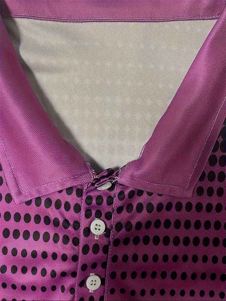 Mens Lapel Mature Business Short Sleeve Polos Large Size Tops Golf Shirt Spliced Polka Dot Day Wear Spring Summer Casual Model W250220