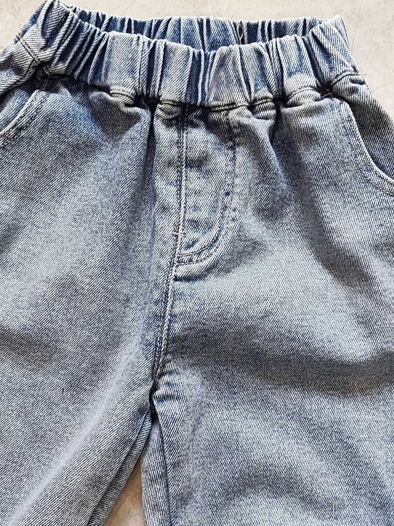 5096 2-5 Year Loose Childrens Jeans Soft Boys Jeans Elastic Waist Casual Pants Z250220