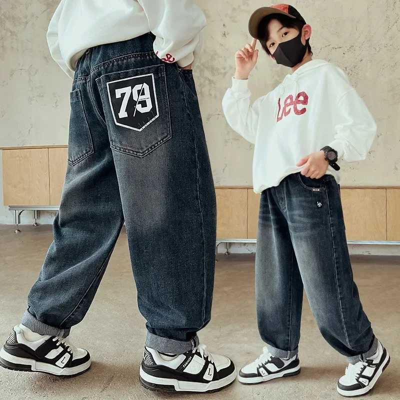 Spring Autumn Boys Jeans Children Denim Trousers New Kids Casual Pants for 5 6 7 8 9 10 11 12 13 14 Years Teenagers Kids Clothes Z250220