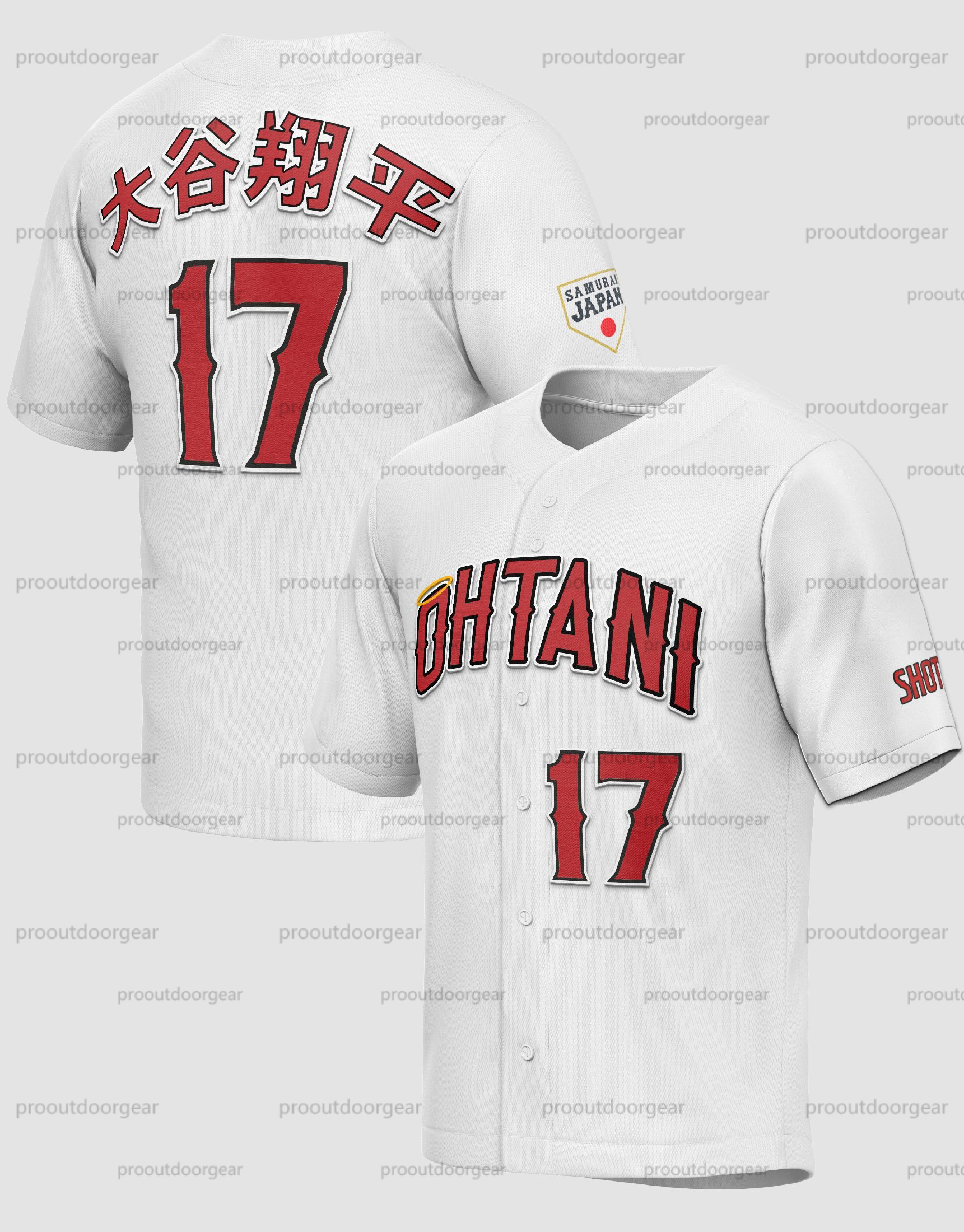#17 Ohtani Japanese Baseball Jerseys Men's 90S Hip Hop Japan Baseball Jerseys Sports Shirt Stitched