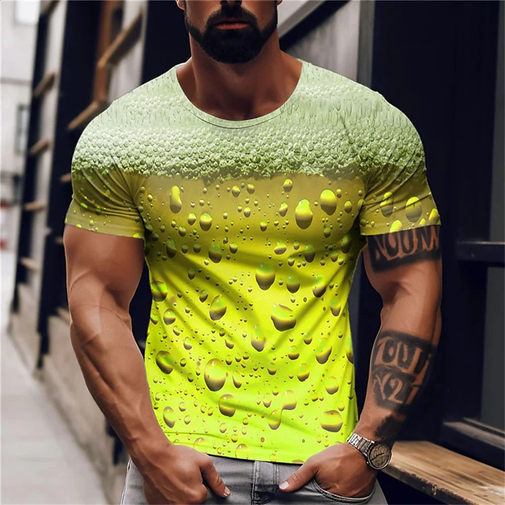 2023 Mens TShirt 3d Printed Beer T Shirt For Men Funny Casual Summer Streetwear Unisex Tshirt Top Clothing 250213