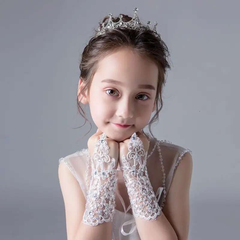 Ddmyshoesvip Princess Gloves Girls Dress Glove Lace Performance Photography Costume Wedding Accessories For Kids Birthday Gift