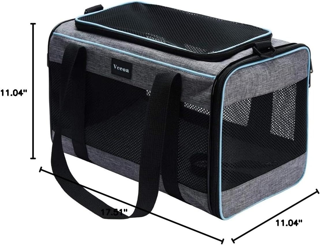 Pet carrier for small cats 16 LBS Soft side small dog travel carrier Foldable carrying bag Sturdy transport carrier for long distance travel