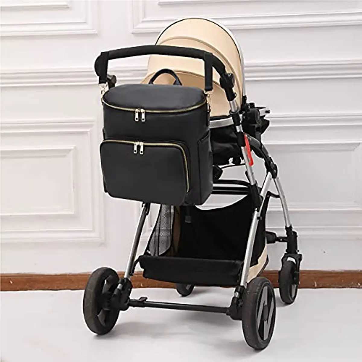 Diaper Bag Backpack Womens Leather Backpack Travel Backpack Baby Backpack with Mop and Wet Clothes Capacity X250220