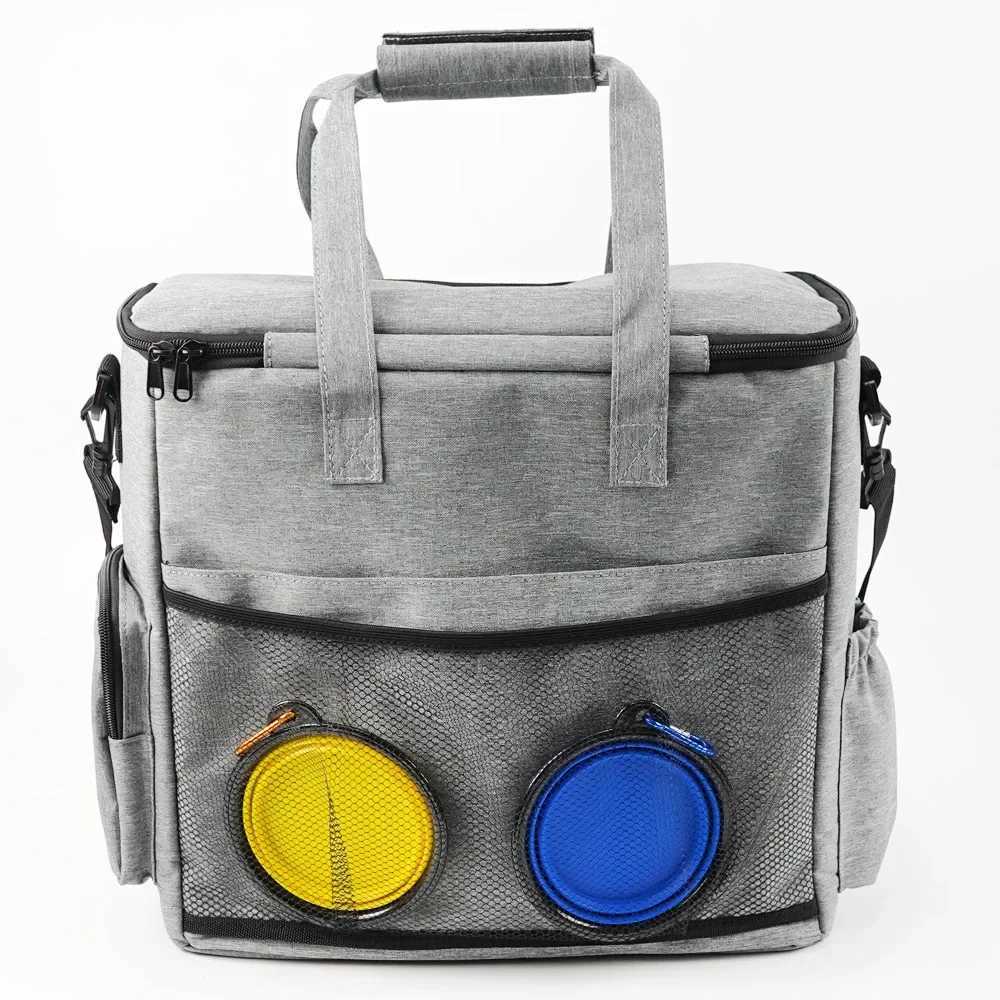 Dog Travel Bowls Bags Dog travel bag pet travel camping set with 2 food storage containers 2x small dog feeding foldable water bowls dog accessories H