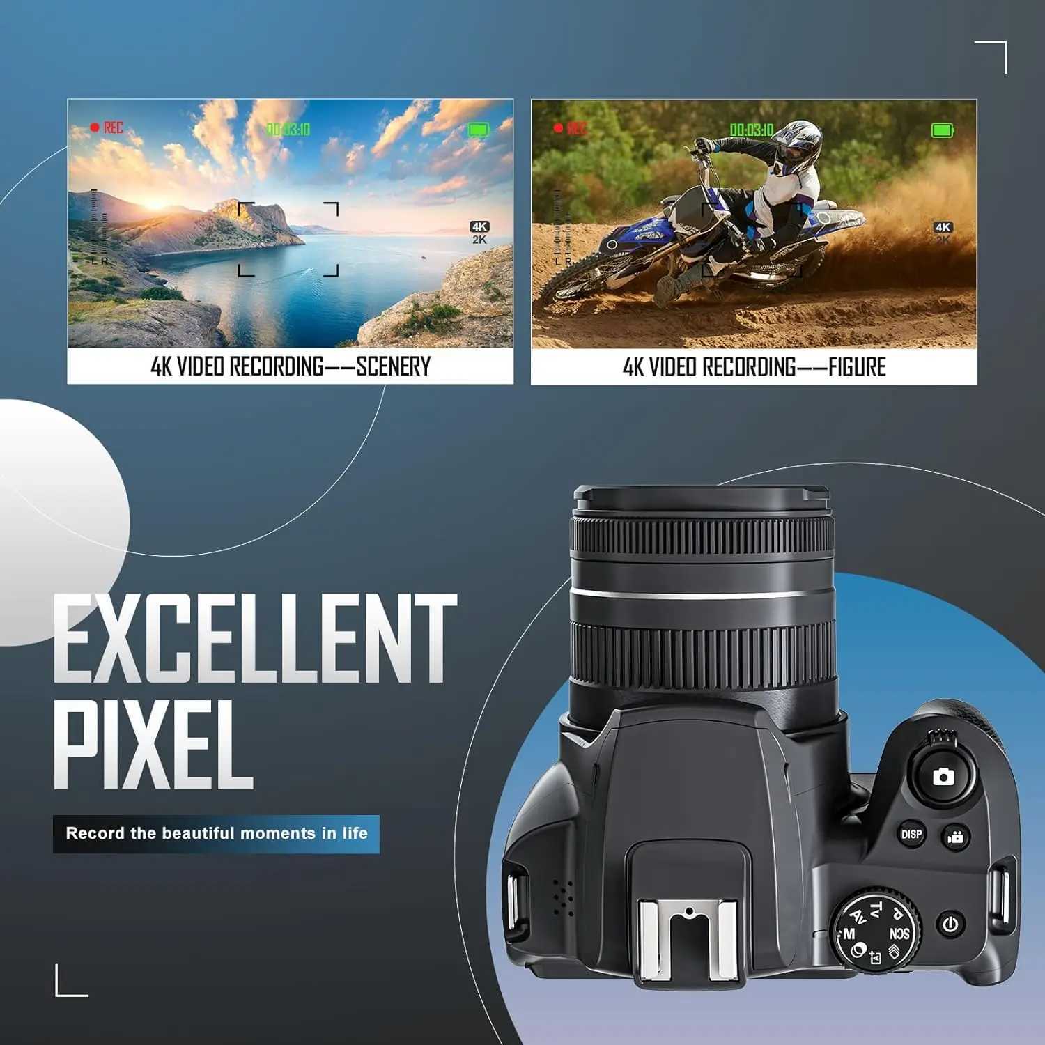 G-Anica Digital Camera 4k 64MP Cameras for Photography Video Camera40X zoom Camera for YouTube with Flash WiFi Output Z250220