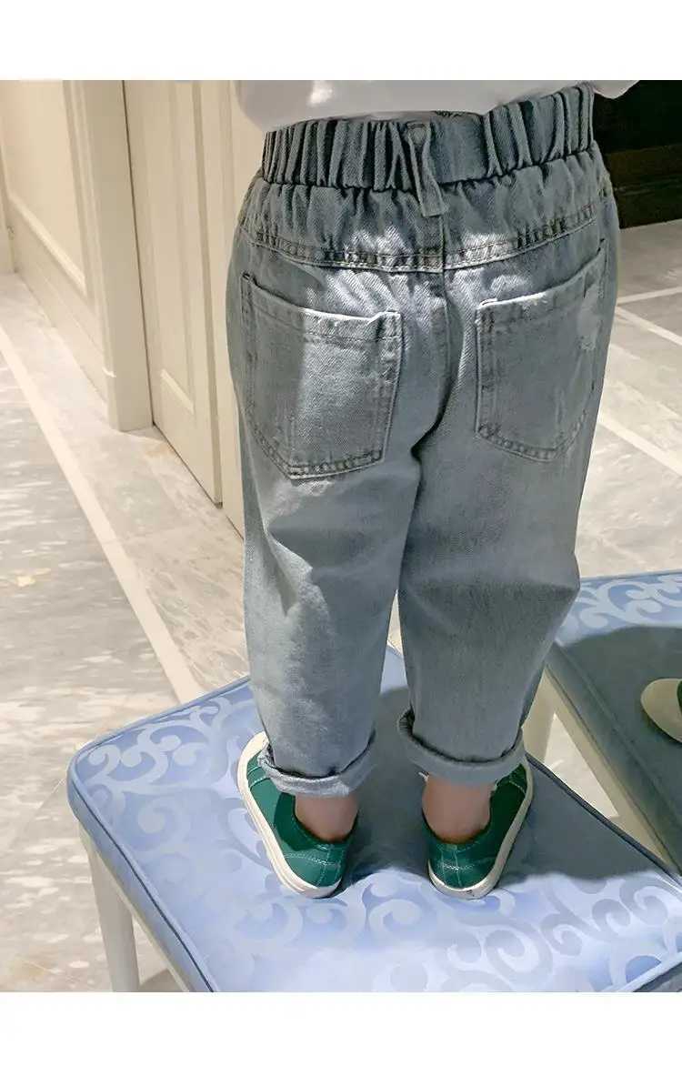 Kids Boys Pants Spring and autumn Jeans New childrens Ripped Trousers Boys Baby Korean Pants Z250220