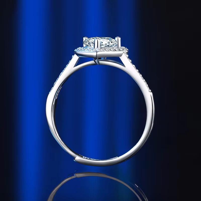 Gra 1ct Round Cut Moissanite Engagement for Women Gold Plated Sterg Sier Wedding Rings