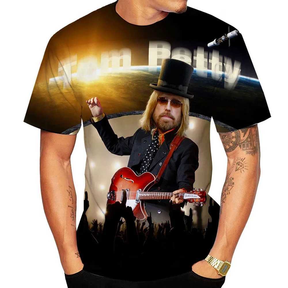New 3D Printed T-shirts Rock Singer Tom Petty Short Sleeve T Shirt W250220
