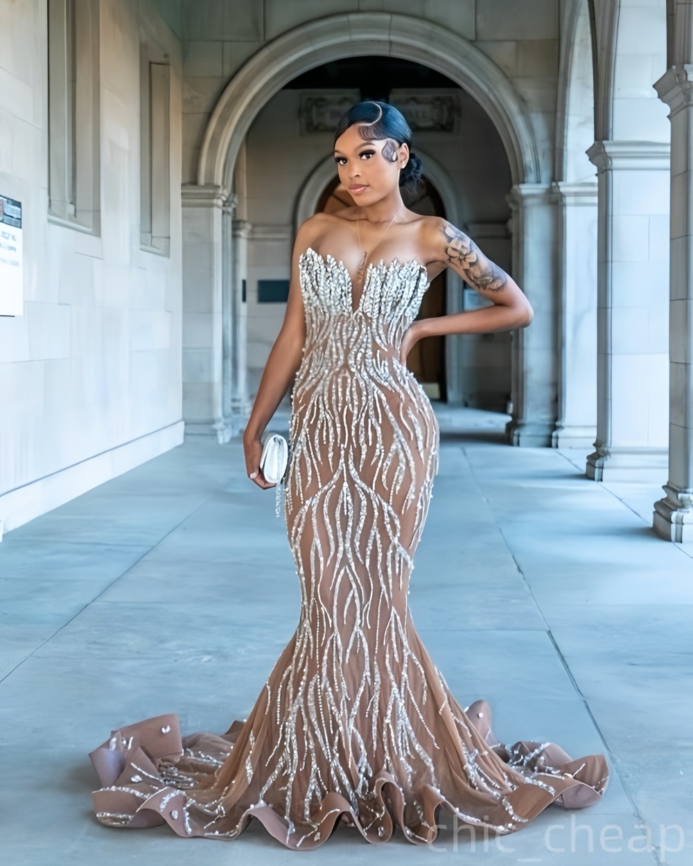 Ivory Mermaid Prom Dresses 2025 Floral Crystals Sequined See Through Evening Formal Party Second Birthday Engagement Gowns Plus Size Dress For Special