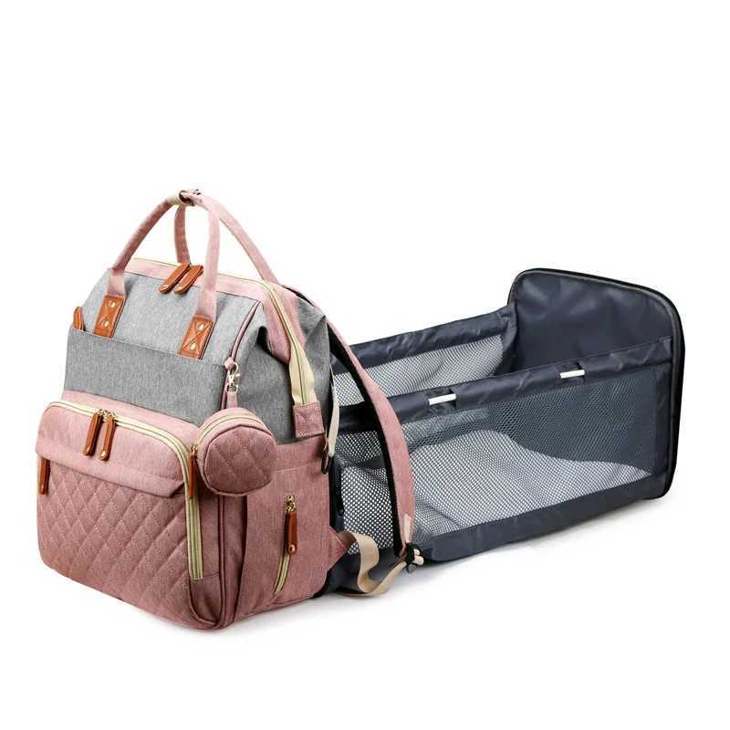 Folding mother bag lightweight folding baby crib large capacity baby backpack mothers outdoor bag portable baby stroller bag X250220