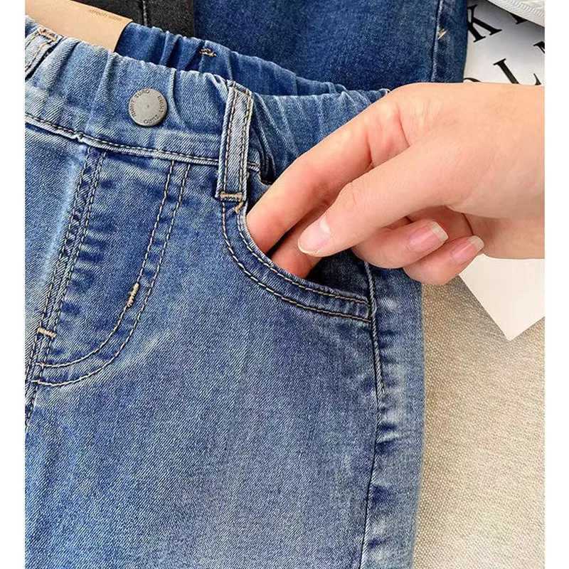 Kids Boys Jeans 2023 Spring And Autumn New Fashionable Elastic Pants Childrens Wear Boys Loose Thin Jeans Childrens Trousers Z250220