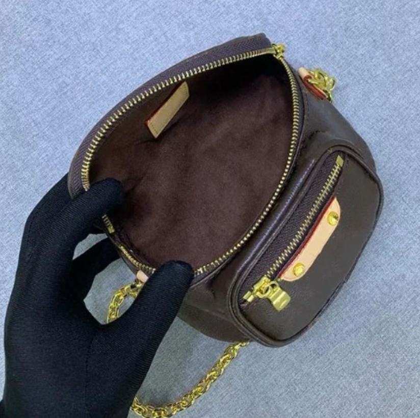 WOMEN crossdbody bags Genuine Leather Belt Bag Chest Bag Brown leather pack with dust bags