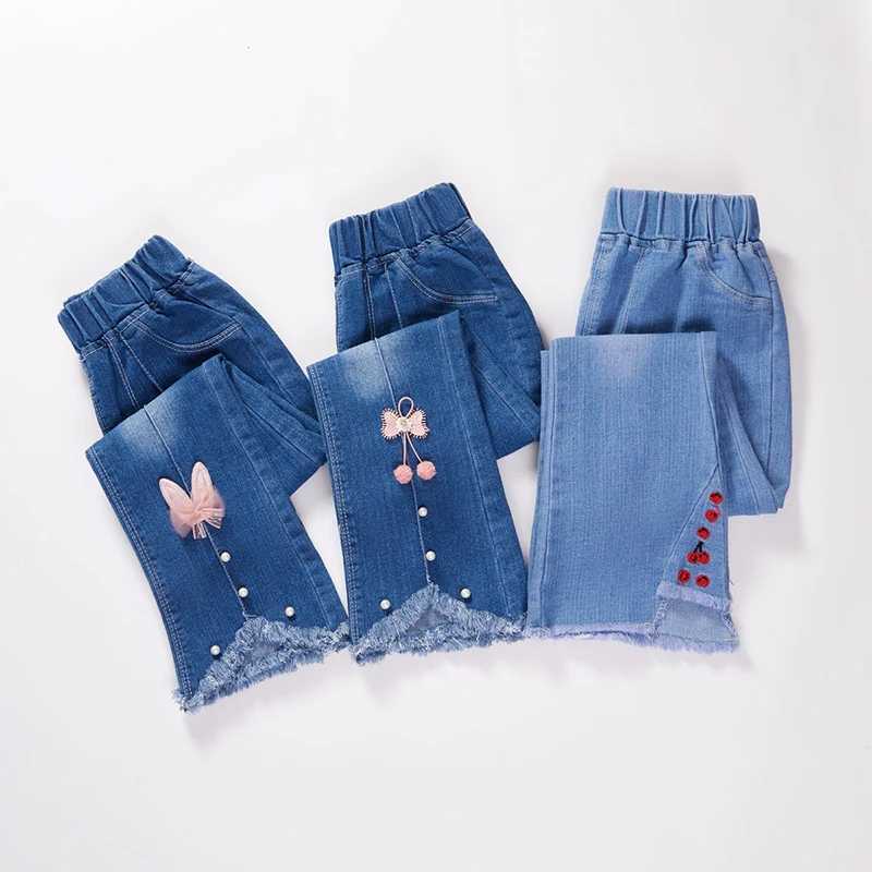 Spring and Autumn Childrens Baby Girls Jeans Baby Girls Jeans Casual Girls Jeans Childrens Clothing Childrens Bell Bottom Jeans Z250220