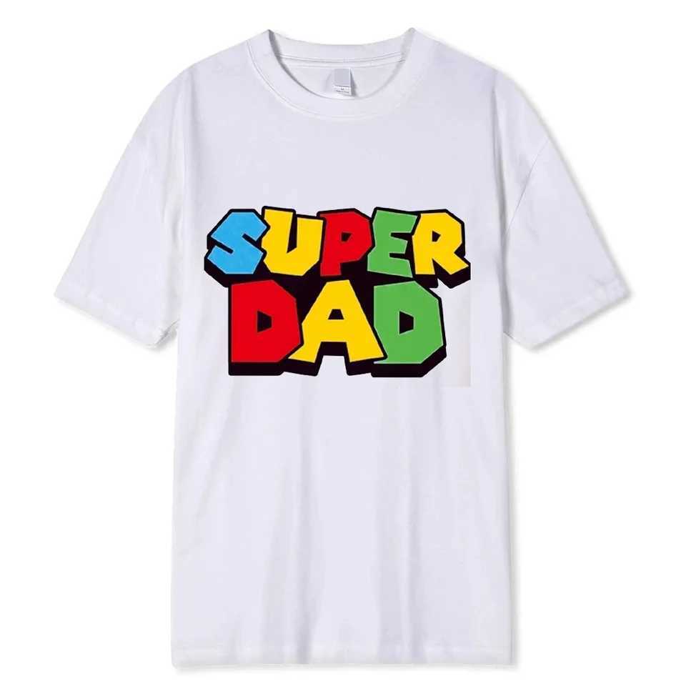 2024 New Super Dad Summer Cotton T-Shirt Super Dad Mens And Womens T Shirt Fathers Day Gift Family Couple Outfit Love Shirt W250220