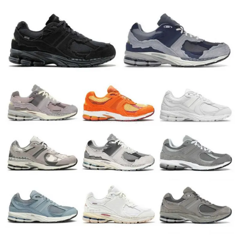 with box 2025 2002R Running shoes Protection Pack Navy Grey for men and women Sport casual sneakers EUR 36-45 Street Retro Style for daily