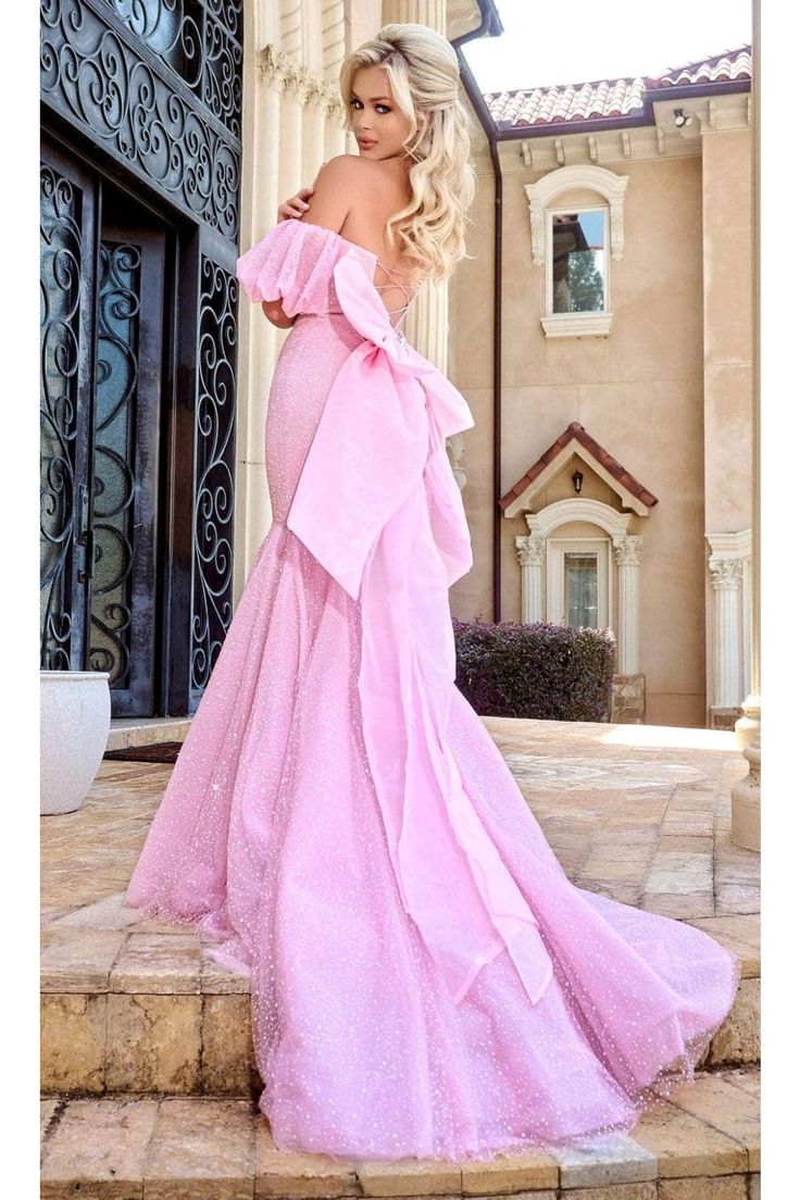 2025 Vintage Mermaid Prom Dresses Black And Pink Off Shoulder Bow Back Charming Evening Gowns Sweetheart Glitter Sequined Pageant Party Dress Special 