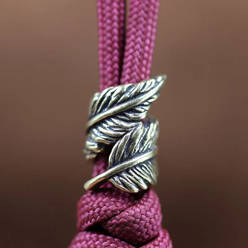 Plume Brass Knife Beads EDC Outdoor DIY Paracord Woven Bracelets Accessories Lanyard Pendants Umbrella Rope Flashlight Hangings 250213