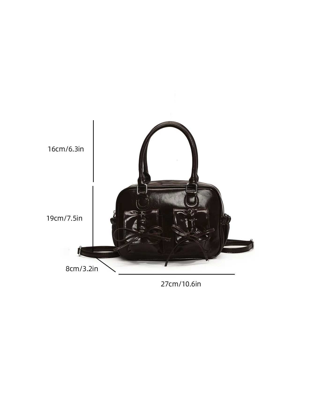 Fashion drstring bow hand-held small bag for women 2024 new Korean version versatile backpack commuting Boston bag Y250220