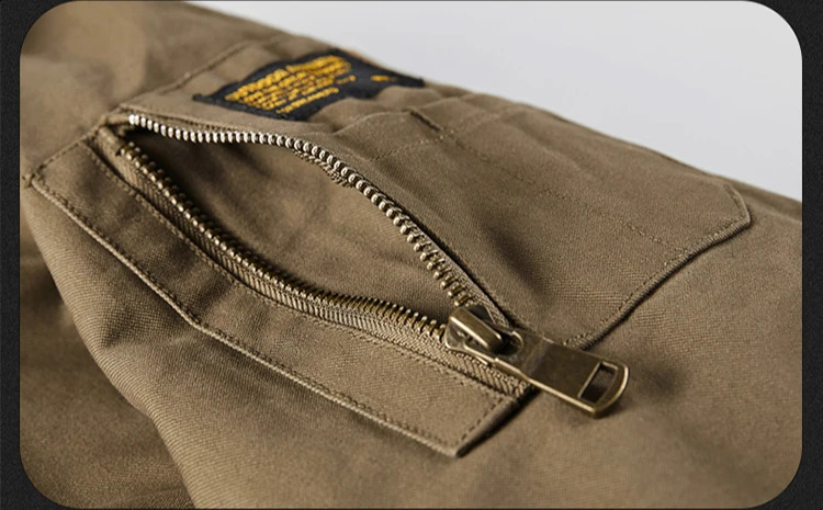 Mens work jacket autumn and winter item solid color warm thick multi pocket outdoor travel lapel mens pure cotton dress 250212