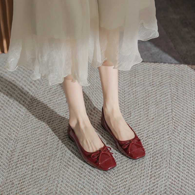 Flat Shoes Women Ballerinas Round Toe Bowtie Slip on Ballet Flats Lazy Loafers Moccasins Ladies Casual Flats Shoes 2024 Y250220
