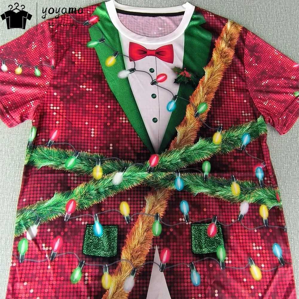 Mens Funny Christmas Printed T-shirtChristmas Graphic T-shirtsShort Sleeve Round Neck T-shirt W250220